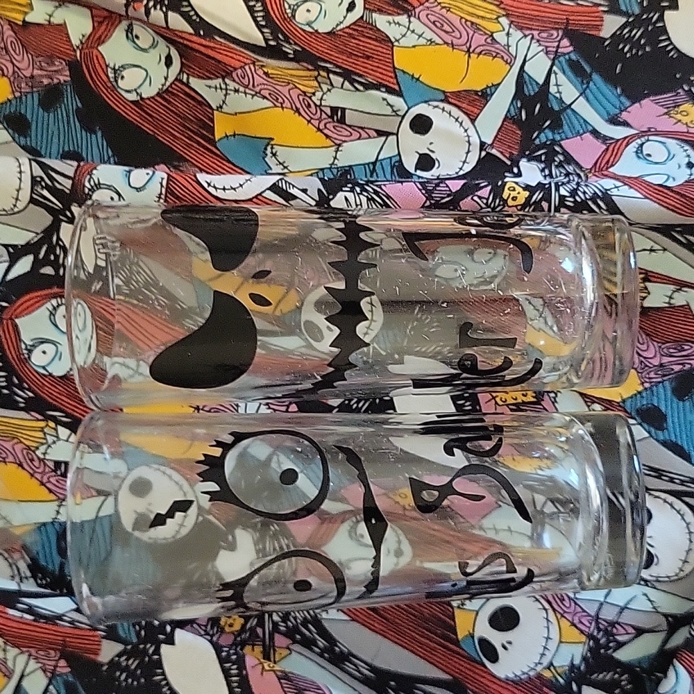 2/$25 Jack and Sally shot glasses